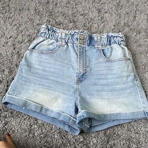 Paperbag Waist Jean Shorts